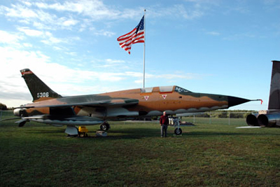Republic F-105 Thunderchief fighter-bomber on display at the museum grounds